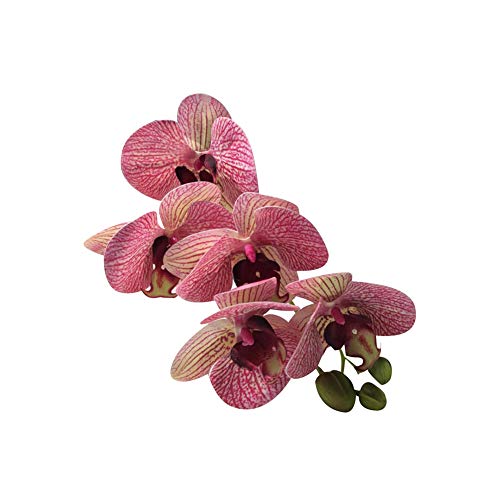 Austinstore 1 Pieza de Flores Artificiales de orquídea de Mariposa para decoración de Fiestas, Festivales, oficinas, Color Blanco y Morado, Morado, Talla única
