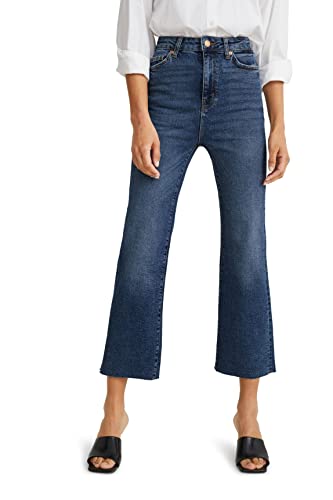 C&A Pantalones de mujer informales Flare High Rise/High Waist Algodón|Elástico|Denim, Los Pantalones Vaqueros De Color Azul-, 44W x 32L