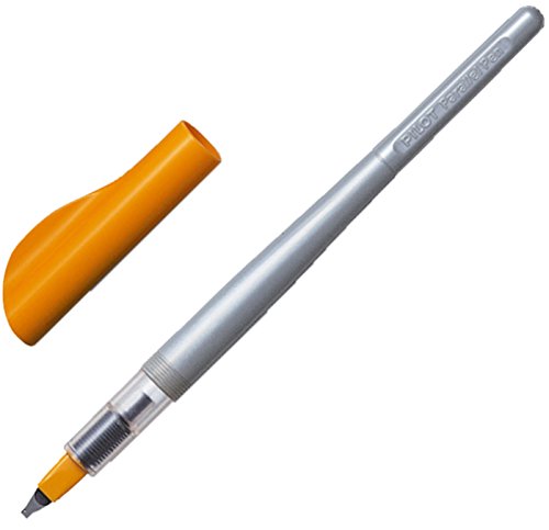 Pilot – Pluma estilográfica Parallel Pen, 6 mm, Plata/Azul, sin cartuchos, 2,4 mm Feder