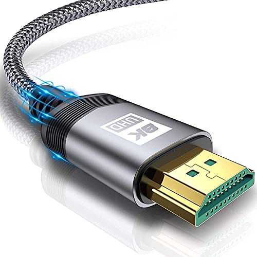 AviBrex Cable HDMI 2.1 8K 10m, Cable HDMI 8K@60Hz Alta Velocidad 48Gbps UHD 4K@120Hz 7680P Dolby Vision, DTS: X, HDCP 2.2/2.3, HDR 10, eARC, Dynamic HDR, Compatible PS5/4 Proyector PC Monitor Netflix