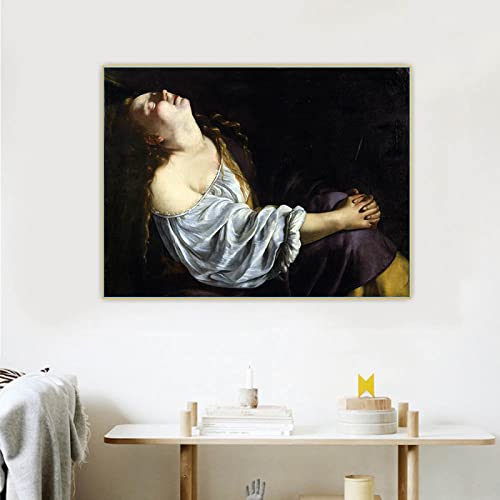 SDVIB Artemisia Gentileschi Marie Madeleine lienzo pintura al óleo obra de arte imagen póster impresión hogar sala de estar decoración 60x80cm sin marco
