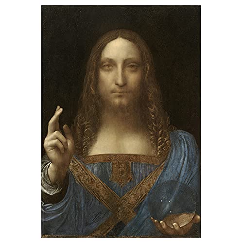 Legendarte - Cuadro Lienzo, Impresión Digital - Salvator Mundi - Leonardo Da Vinci - Decoración Pared cm. 50x70
