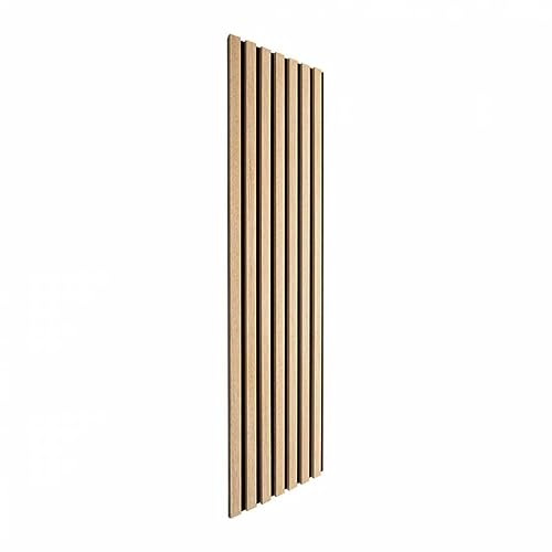 Revestimiento de pared listón madera 120 x 30 x 1 cm – laminillas roble claro fondo negro 0,36 m²