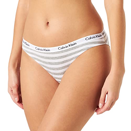 Calvin Klein 18e Bikini Estilo Ropa Interior, Gris (Rainer Stripe_Gray Heather), S para Mujer