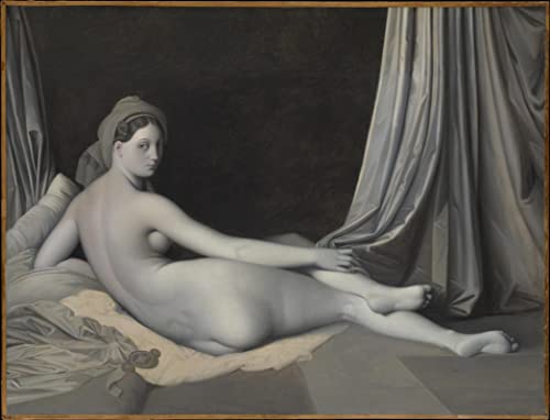 FROZBI lienzo de arte póster lienzos decorativos Pintura famosa Odalisca en grisalla de Jean-auguste Ingres para sala de estar 60x90cm