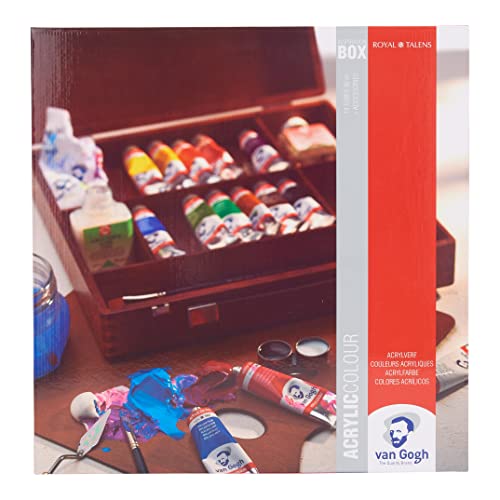 Talentos Colores acrílicos VAN GOGH caja de madera con 14 tubos 40 ml y accesorios