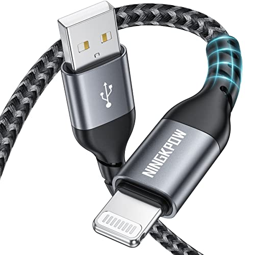 NINGKPOW Cable Cargador iPhone 1M [MFi Certificado] Cable iPhone Nylon Trenzado Cable Lightning Carga Rápida para iPhone 14 13 12 11 XS MAX XR X 8 Plus 7 Plus 6S 6 Plus 5 5S 5C SE