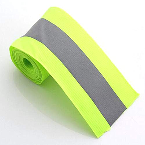 Cinta de cinta de advertencia reflectante ropa de costura fluorescente equipaje seguridad (verde)