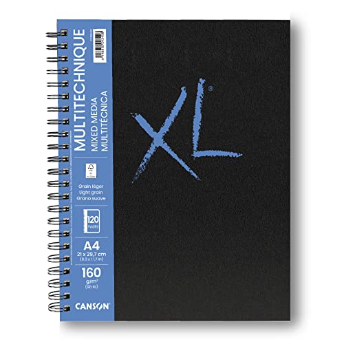 Canson XL Mix Media Cuaderno A4 60 hojas Ligero 160g, Blanco, C31200L022