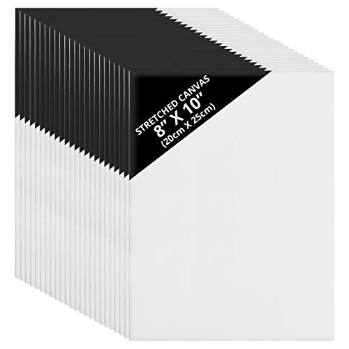 Kurtzy Pack de 24 Lienzos para Pintar en Blanco 20 x 25 cm – Set Panel de Lienzo Preestirado – Aptos para Pintura Acrílica y al Óleo - Lienzo Blanco para Bocetos y Dibujos