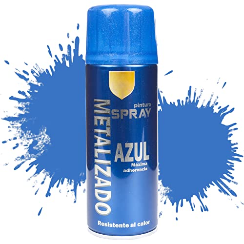 Etrexonline Pintura Spray Multicolor Profesional 400ml Adecuado Metal Madera y Plástico - Color Azul Metalizado (Paquete de 1)