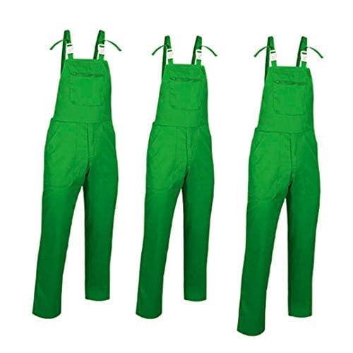 GARGOLA.ES OPERADORES DIGITALES Pantalón con Peto en Color Verde Manzana, de Alta Resistencia para Fiestas y peñas. Disponible en Varias Tallas. (S)