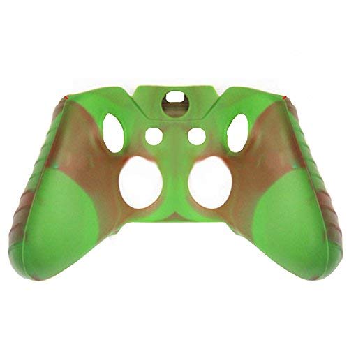 OSTENT Funda protectora de silicona suave colorida compatible con el controlador Microsoft Xbox One - Color verde y marrón