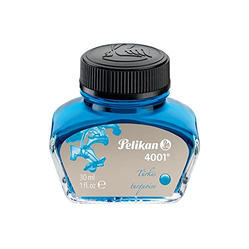 Tinta estilografica pelikan 4001 turquesa frasco 30 ml