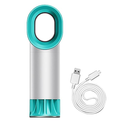 Ukuding Ventilador pequeño sin aspas,Ventilador de habitación | Ventilador de pie Gradiente de colores, carga USB, Air Boost, brisa suave y fresca para escritorio de sofá junto a la cama