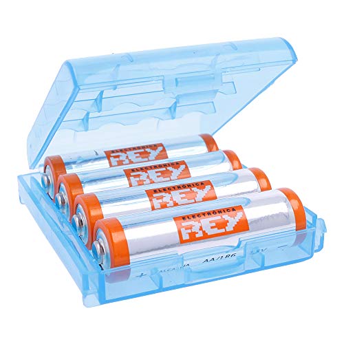 Caja Box Almacenado para Pilas AA, Blister Plástico Estuche Cubierta Color Azul