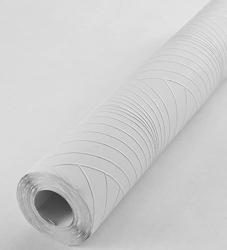 GAULAN 123168 - Papel pintado repintable vinílico lavable Art déco blanco con textura alto relieve para pared salón cocina baño pasillo comedor - Rollo de 10 m x 0,53 m