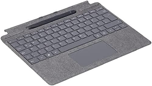 Microsoft Surface Pro 8/9/X Signature - Teclado (Platino, en Paquete, con Pluma Fina), Negro (aleman)