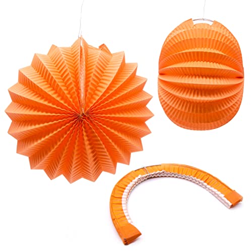 Farolillo de feria típico andaluz sevillano color naranja pack de 12 unidades