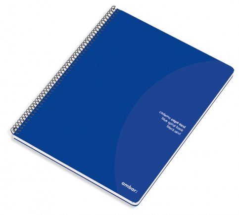 Ambar - Cuaderno Espiral Tapa Azul A4 80 hojas Cuadro 5mm con márgenes