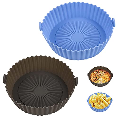 Molde Silicona Freidora de Aire, 2 Piezas Moldes Silicona Freidora Aire, 16cm Silicona Air Fryer Silicona Freidora Aire Moldes para Ffreidora de Aire Accesorios Freidora Sin Aceite