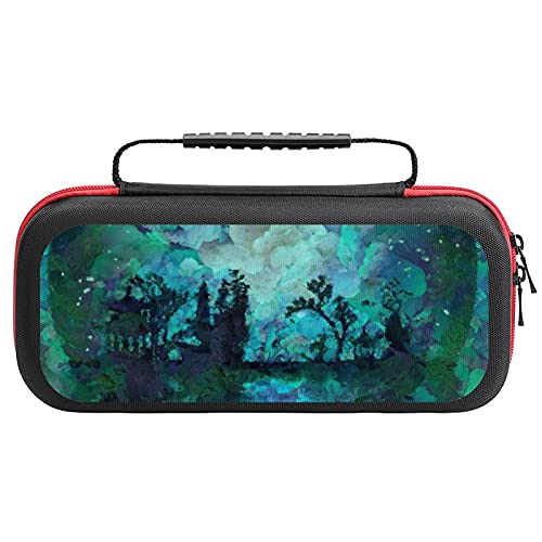 Pintura al óleo arte portátil bolsa de almacenamiento para Nintendo Switch Lite y accesorios de viaje impreso