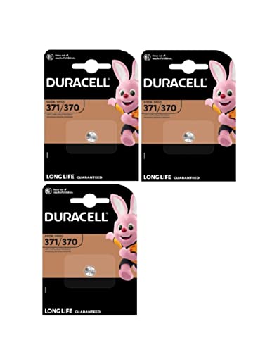 3 x Duracell 371/370 SR920 con óxido de plata (3 blísters de 1 batería) 3 pilas