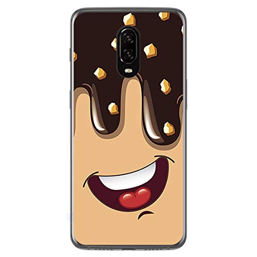 Tumundosmartphone Funda Gel TPU para Oneplus 6T Diseño Helado Chocolate Dibujos