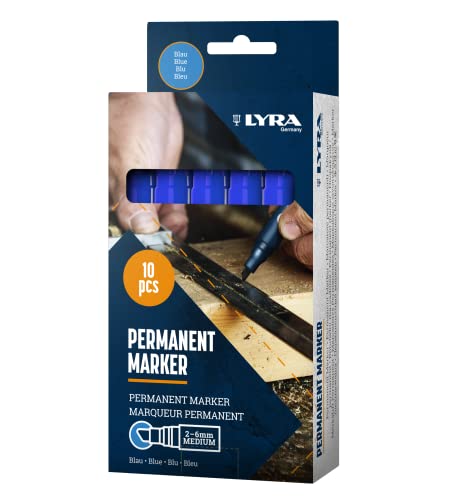 Lyra 4010051 rotulador permanente 111 trazo ancho 2 – 6 mm Azul inclinados Punta