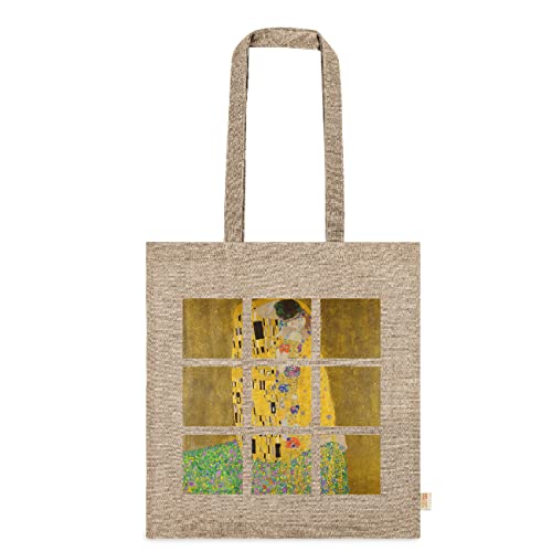 My Custom Style Bolso Shopper Algodón Reciclado #Arte-Mosaico Beso de Klimt# Rojo Mármol