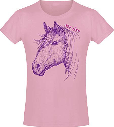 Camiseta: Together Forever - Amor - Niña - Caballo Jaca - Poney Poni Pony - Rosa Pink - Regalo de cumpleaños - Amiga - Cabalgar - T-Shirt - Escuela (140)