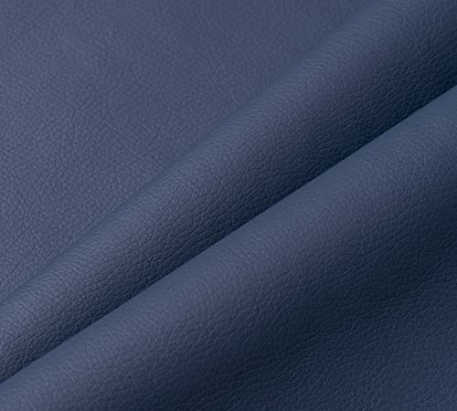 Tela de Polipiel para Tapizar 140 x 50 CM - Color Azul Oscuro - Made in Italy - Piel Sintética Suave para Muebles, Sofás, Sillas, Hogar, Accesorios, Manualidades - Medio Metro - Cuero Sintético