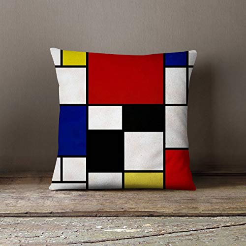 H34565ard Piet Mondrian - Funda de Almohada Decorativa para decoración del hogar