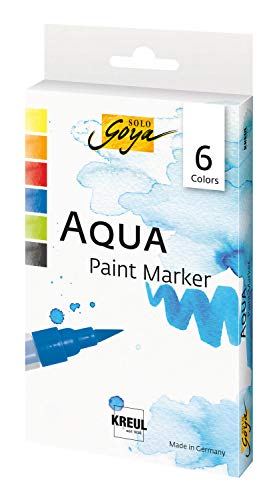 KREUL- Aqua Paint Marker - Juego de rotuladores (6 Unidades), Multicolor, Talla única (18180)