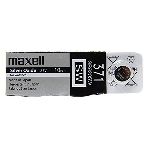 Maxell 371 SR920SW - Batería para reloj (10 unidades, óxido de plata, 1,55 V)