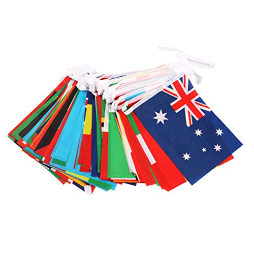 HEALLILY banderas internacionales bunting banner 100 países banderas mundiales banderas pequeñas banderas colgantes para decoración de bares