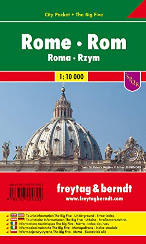 Roma, plano callejero de bolsillo plastificado. Escala 1:10.000. Freytag & Berndt.: Stadskaart 1:10 000: PL 68 CP