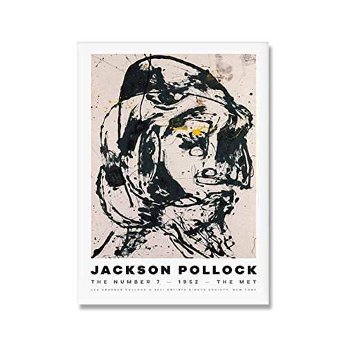 MOBYAT Pósteres de Jackson Pollock, lienzo famoso abstracto, arte de pared, pintura de Jackson Pollock, impresiones de Jackson Pollock para decoración del hogar, imágenes de 40x60cm sin marco
