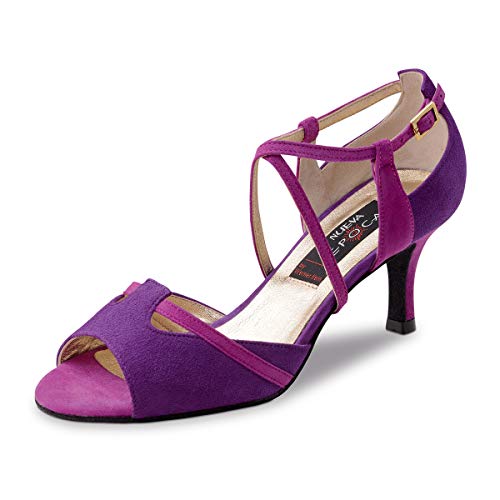 Nueva Epoca Cinzia - Sandalias de baile para mujer (piel de velour, 6 cm), color rosa y violeta, color Multicolor, talla 36 EU