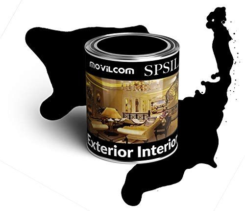 MovilCom® - Bote de pintura alquídica esmalte interior exterior color Negro mate, 125ml, mod.8706