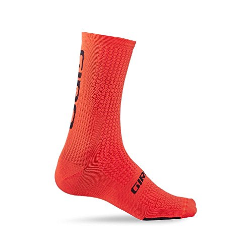 Giro HRC Team - Calcetines de Ciclismo (Talla M), Color bermellón y Negro