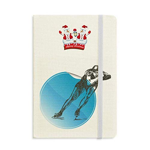 Invierno Deporte Patinaje Azul Acuarela Navidad Muñeco de nieve Cuaderno grueso Tapa dura