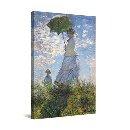 Startonight Cuadro Moderno en Lienzo Reproducción de Monet, Dama y Paraguas - Pintura Abstracta Para Salon Decoración 60 x 90 cm