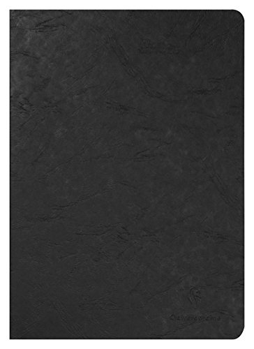 Clairefontaine, 733001C, Libreta grapada negra, Age Bag, A4 (21x29.7 cm), 96 paginas lisas y blancas, Papel de 90 gr, Cubierta de cartulina lustrada