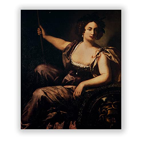 Artemisia Gentileschi Pintura Reproducción de Carteles Cuadro en lienzo - impresión Obras de Arte-Cuadros famosos impreso sobre lienzo(Minerva) 30x36cm(12x14in)sin enmarcar