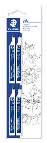 Staedtler Mars micro carbon 25705HBBK4. Minas finas de grafito. Blíster con cuatro tubos de 12 minas HB de 0,5 mm.