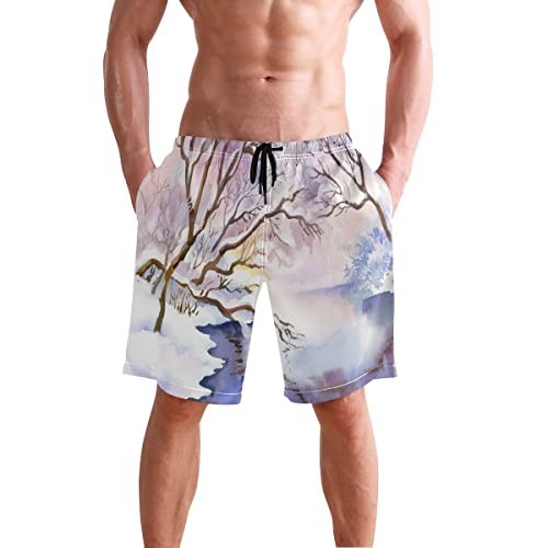 YOOSUNL Traje de baño de playa con paisaje de acuarela y de secado rápido, Paisaje Acuarela Paisaje, XL