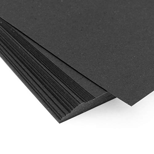 Pack 30 hojas cartón reciclado negro grueso 400 g/m² hojas cartoncillo compacto, para manualidades, scrapbook - 23x30 cm