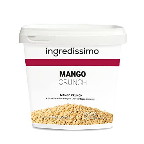 INGREDISSIMO - Mango Liofilizada Crunch, Fruta Seca Troceada (2-5mm), Producto sin Gluten y sin Azúcar Añadido, Snack Saludable y Crujiente de Color Amarillo Anaranjado, para Platos y Recetas - 200 g