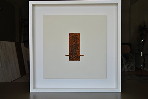 Metal Tratado sobre madera - Obra enmarcada con cristal - (52cm x 52cm) - Obra abstracta creada a mano - Arte contemporáneo - ITHERIUS Es Arte - Piezas ÚNICAS